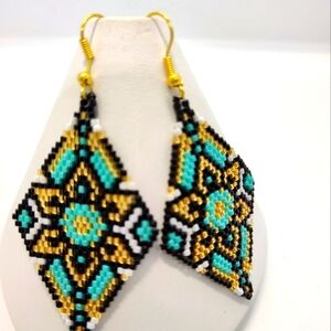 Handmade beaded Western style earrings
